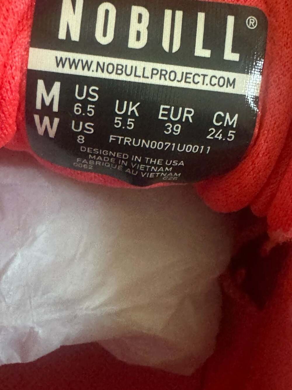 NOBULL Journey 2 Running Shoes Punch Red Women's Size 8 / Men's Size 6.5 - Picture 5 of 5
